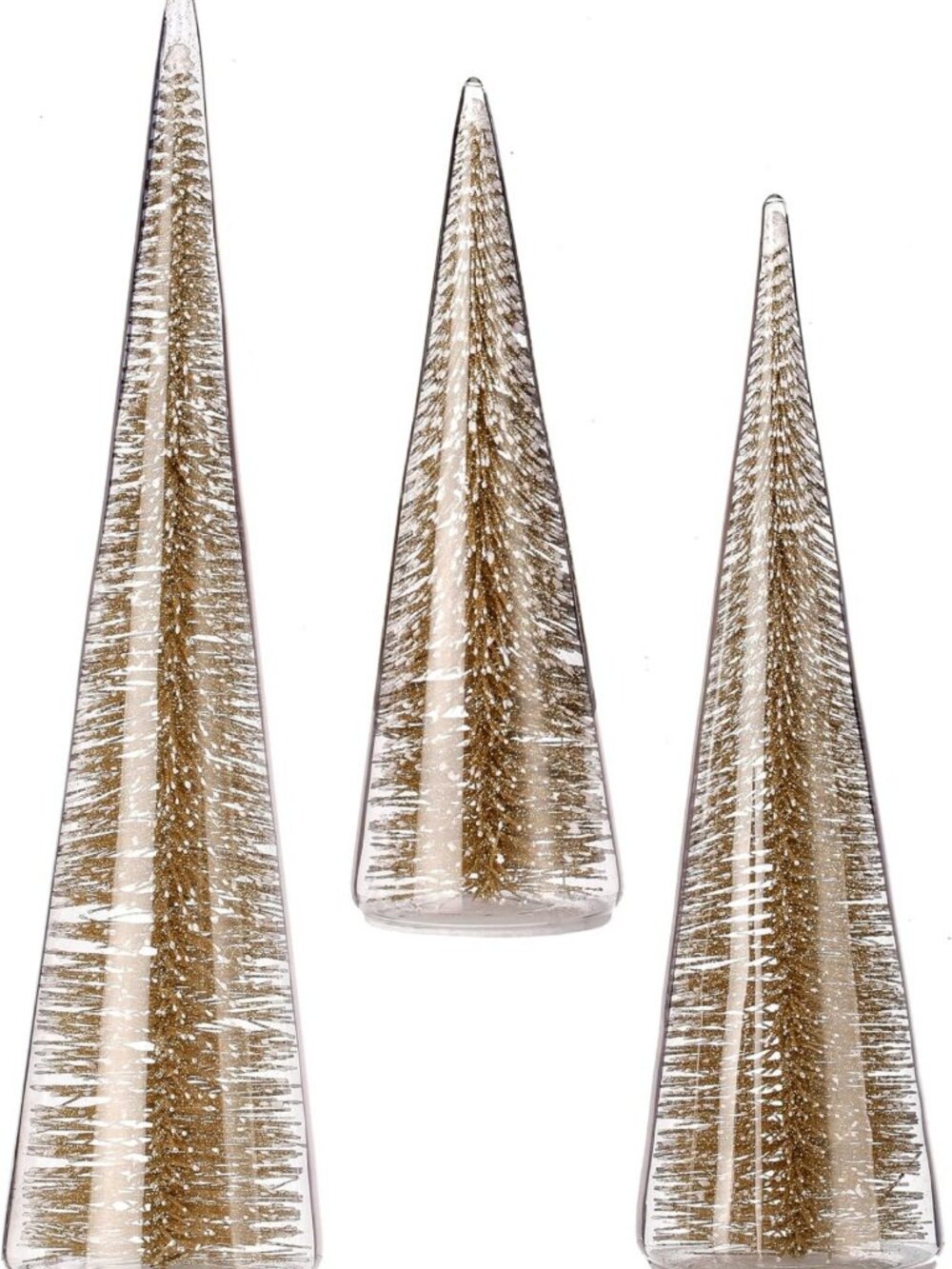 Set of 3 Champagne Glass Trees - Elegant Holiday Decor, Bristle Design